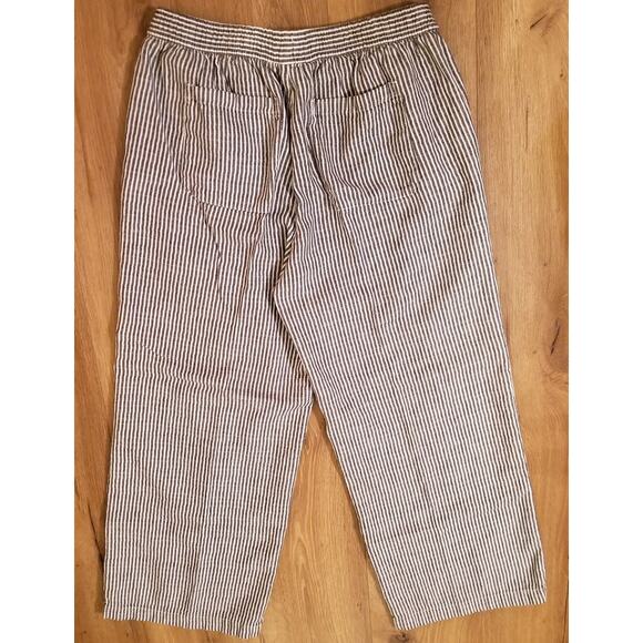 OLD NAVY Black & White Career Casual Striped Pull On Elastic Waist Pants Size M - Picture 3 of 8